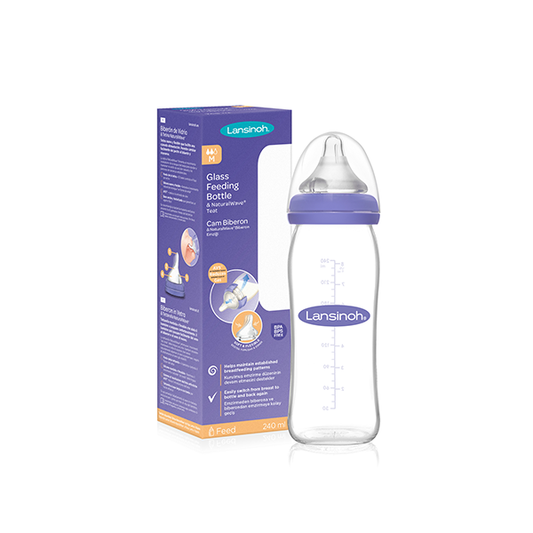 Biberon de sticla Lansinoh 240 ml, Anti-Colica - imagine 2