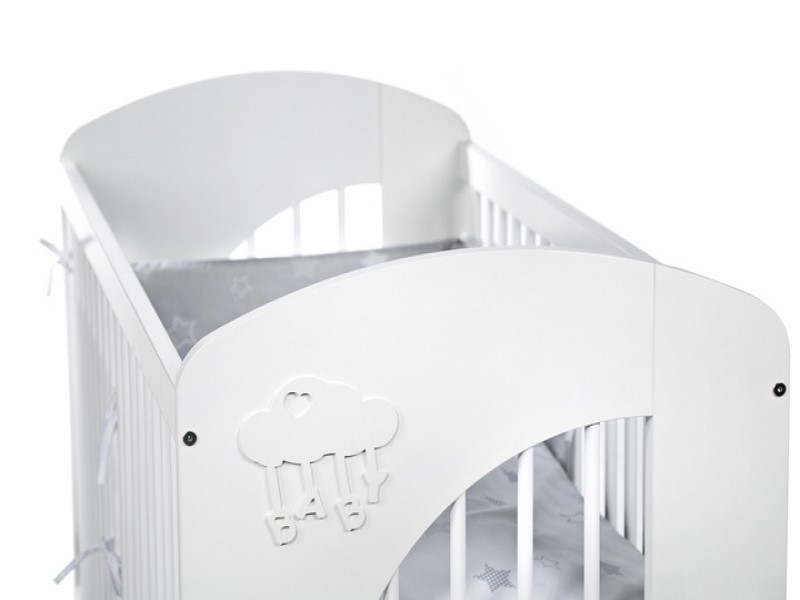 Set Mobilier Copii Klups Nel Cloud Alb, Patut si Comoda - imagine 5