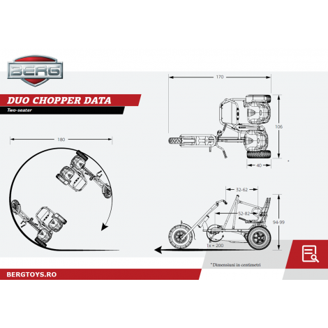 Kart BERG Duo Chopper BF, 2 Locuri, Frâna Pedală - imagine 2