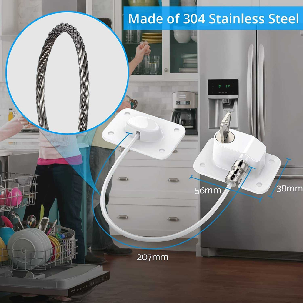 Bambinice Siguranță Geam cu Cheie 20 cm Alb - imagine 5