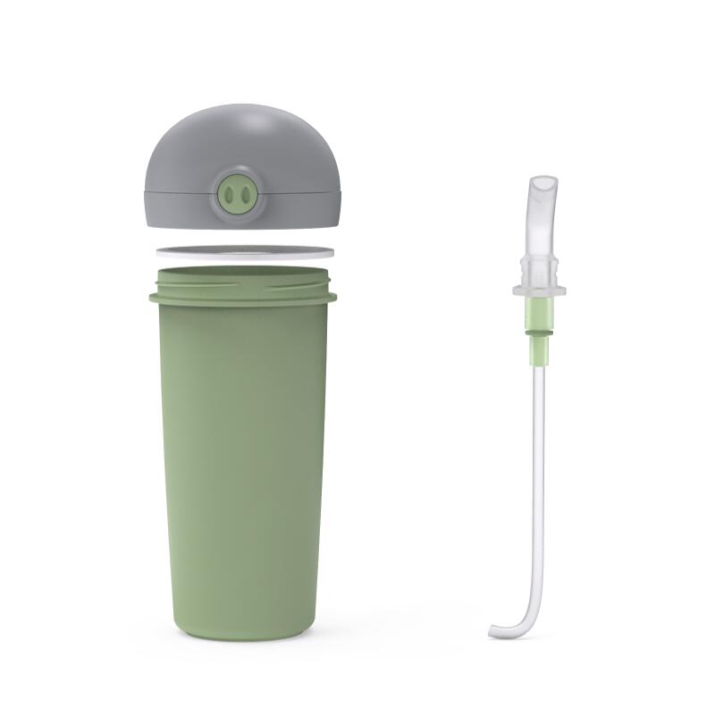 Sticla Nava 380ml Verde cu Pai BPA-Free
