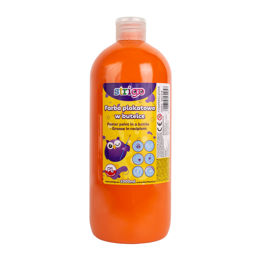 Guașă Strigo Portocaliu 1000 ml - Vopsea Profesională