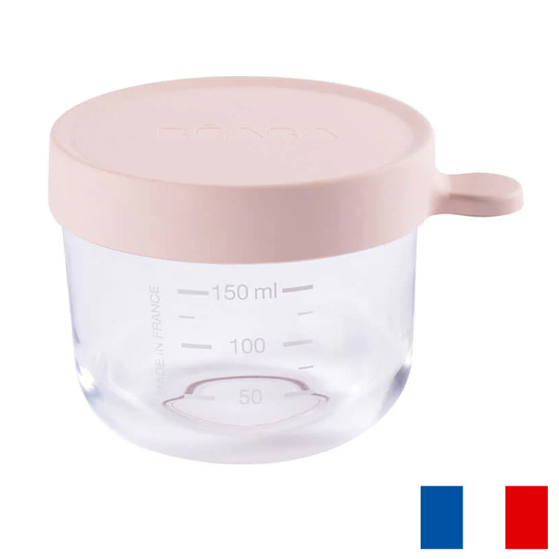 Recipient ermetic sticlă Beaba 150 ml Pink