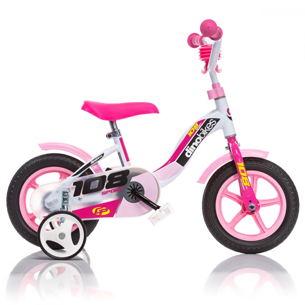 Bicicleta Dino Bikes 108 Sport Alb-Roz, 10 Inch - imagine 2
