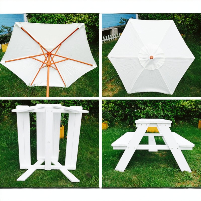 Set masuta gradina Ginger Home cu bancute si umbrela - imagine 8