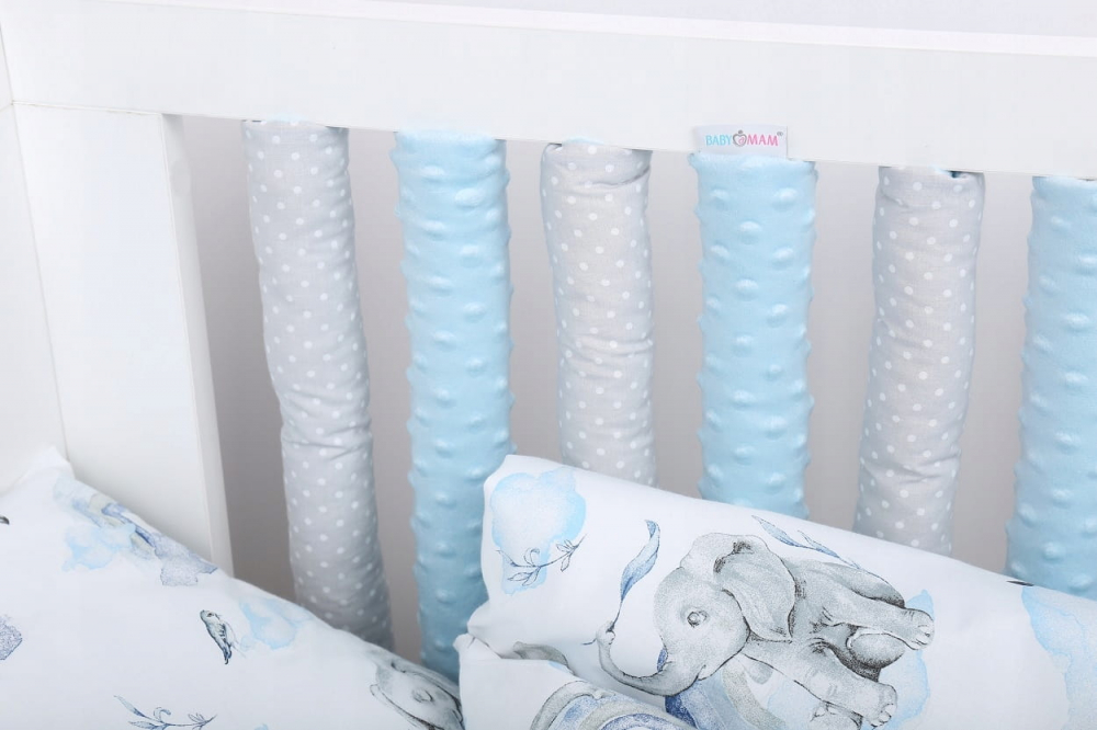 Set Protectii Patut BabyMam, Bumbac & Minky, Siguranta - imagine 5