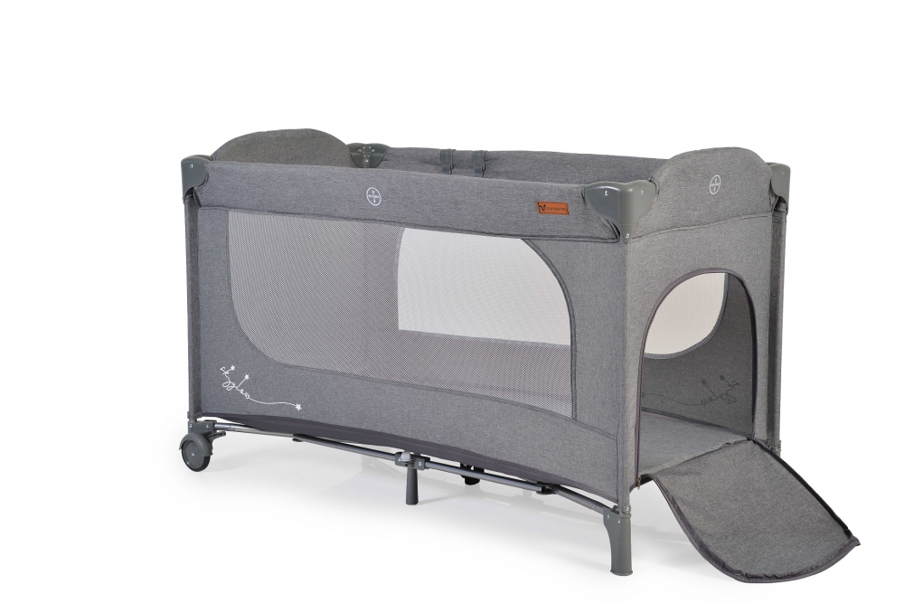 Patut pliabil Cangaroo SkyGlow Grey cu 1 nivel - imagine 10