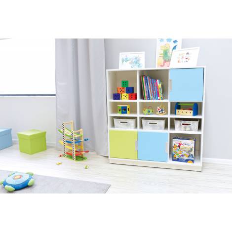 Dulap Gradiniță Quadro L Alb | 9 Compartimente Moje Bambino - imagine 5