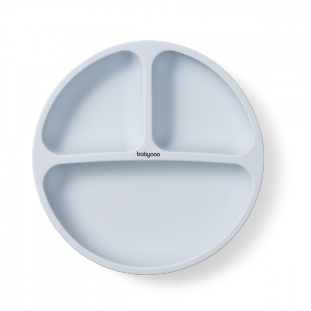 Farfurie silicon cu ventuza Babyono albastră - imagine 8