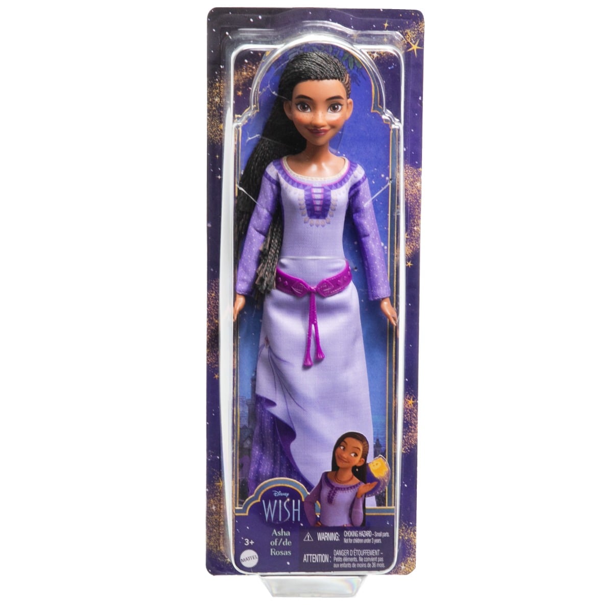 Păpușă Disney Wish Asha | Rochiță Violet