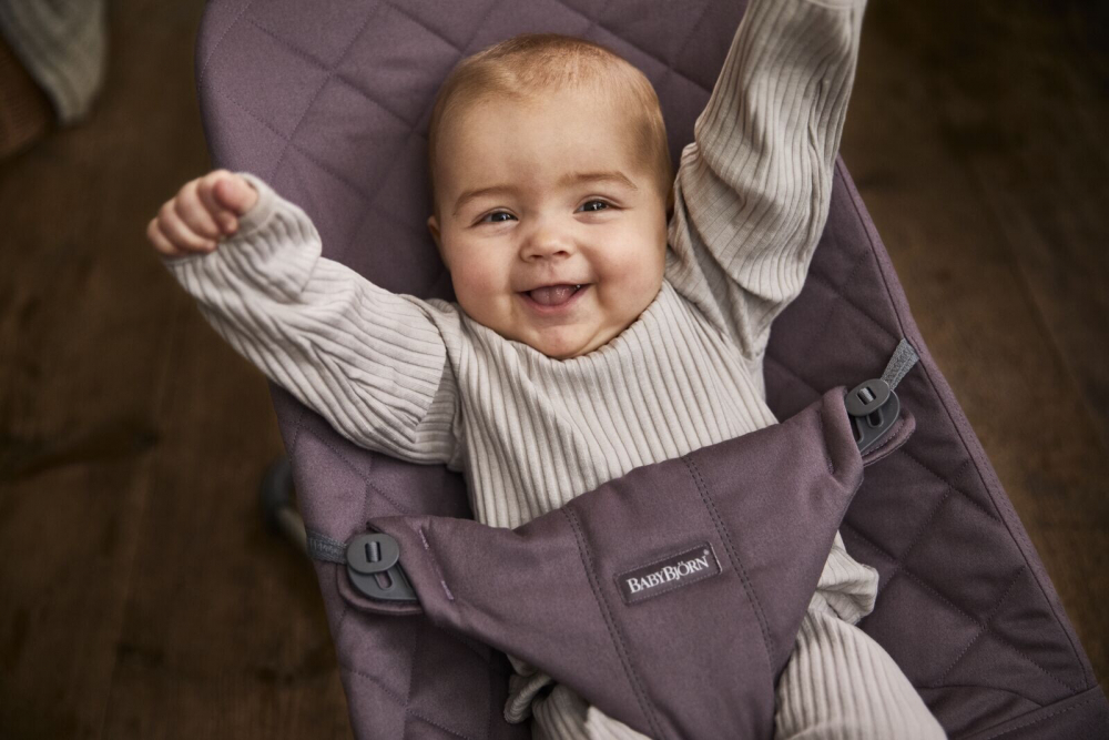 Balansoar BabyBjorn Bliss, Bumbac, Dark Purple - imagine 2