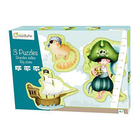 Set 3 Puzzle XL Pirați Mandarine | Educativ