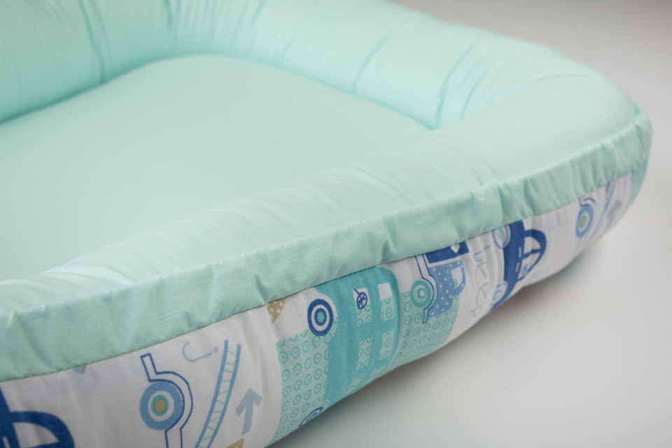 Babynest Blue Car Maradalia - Somn Sigur Bebe - imagine 3