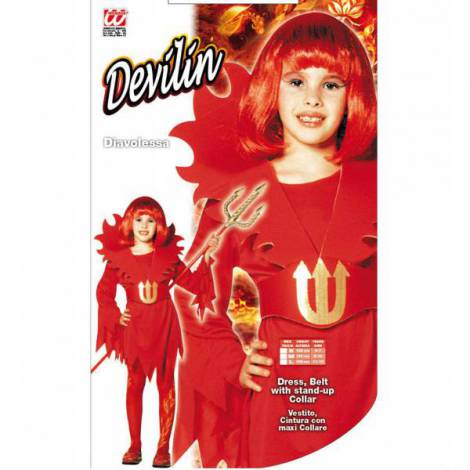 Costum Diavoliță Halloween Roșu Widmann - imagine 3