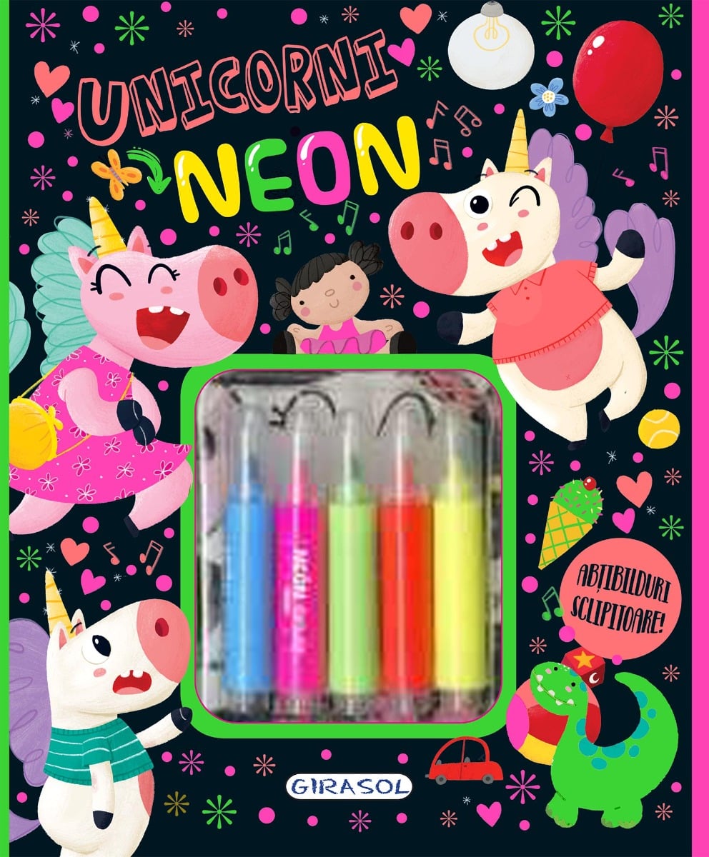 Carte Activitati Unicorni Neon - Girasol