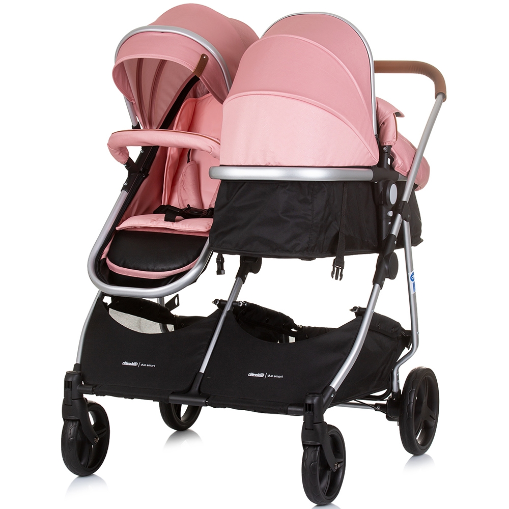Carucior Gemeni Chipolino Duo Smart 2 in 1, Flamingo - imagine 5