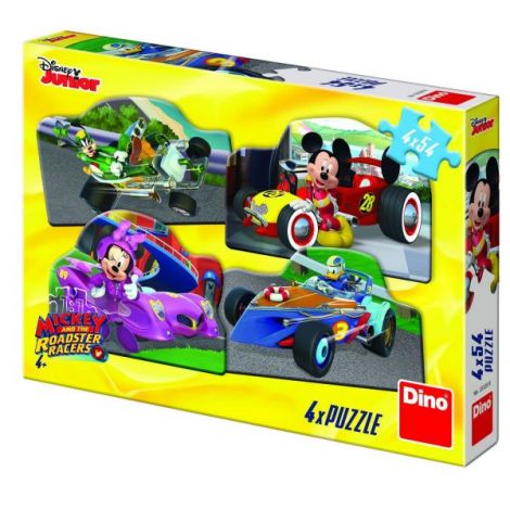 Puzzle 4 in 1 Mickey Mouse Dinotoys, 54 piese