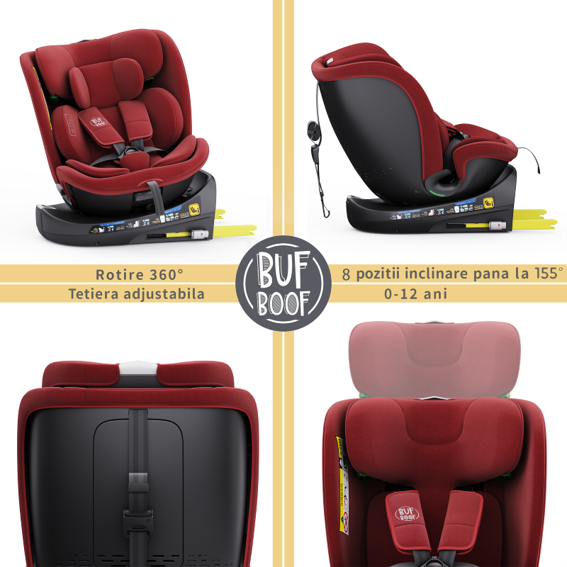 Scaun Auto Rotativ B-Joy Buf Boof i-Size