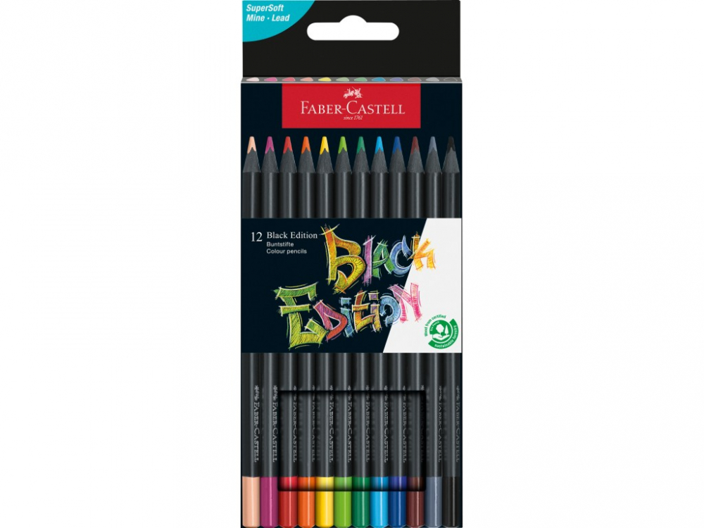Set 12 Creioane Faber-Castell Black Edition