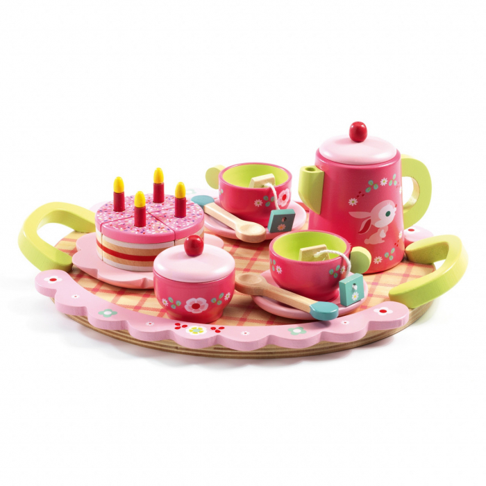Set Aniversar Roz Djeco - Joc de Servit din Lemn