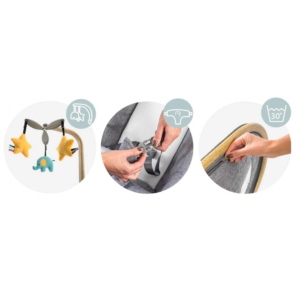 Balansoar Bebeluși Nukido Gri Pliabil Compact - imagine 4
