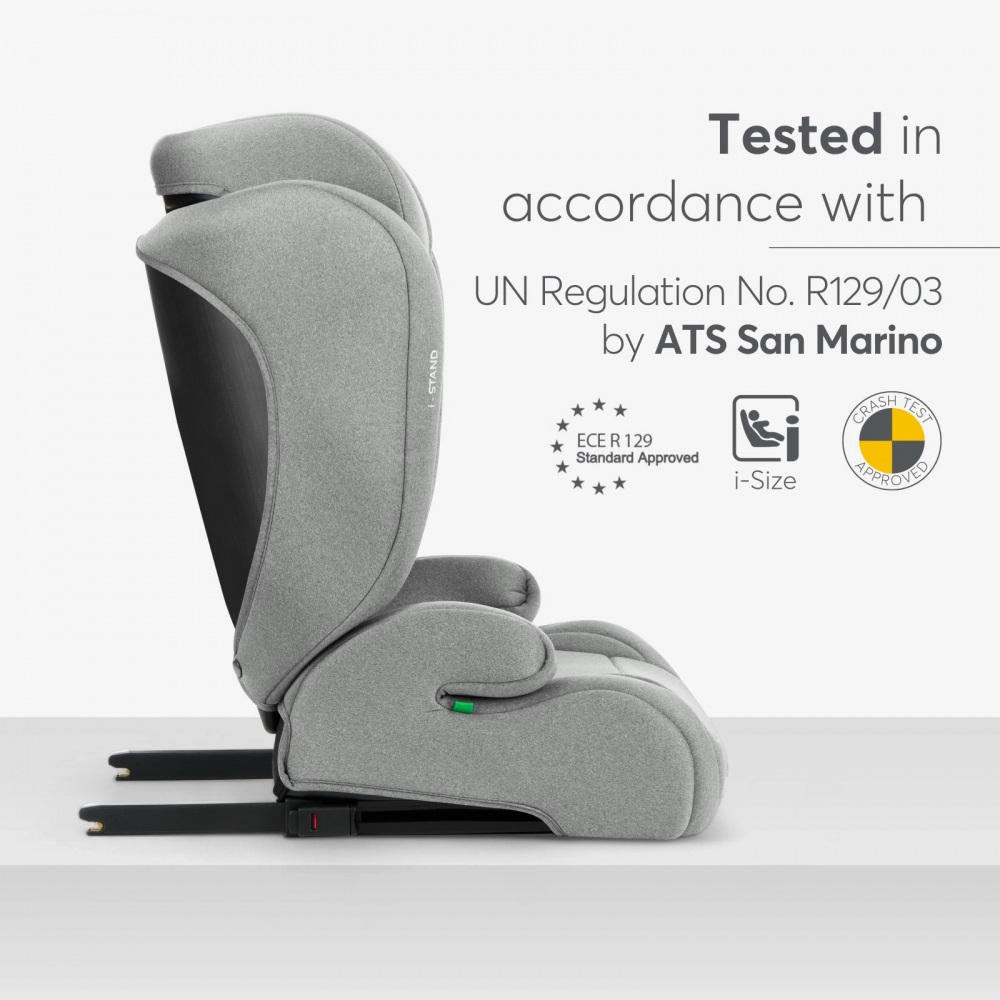 Scaun Auto KikkaBoo i-Stand Isofix, Gri - imagine 6
