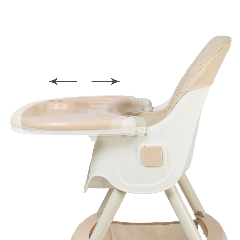 Scaun masa Little Mom 3in1 Funny Cream, cu roti - imagine 4