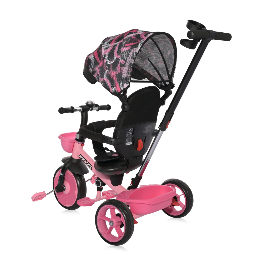 Tricicleta Lorelli Revel Pink, Rotire 360°, 1-5 Ani - imagine 5