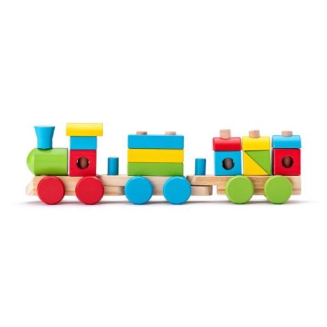 Tren Woodyland cu Cuburi | Jucarie Educativa