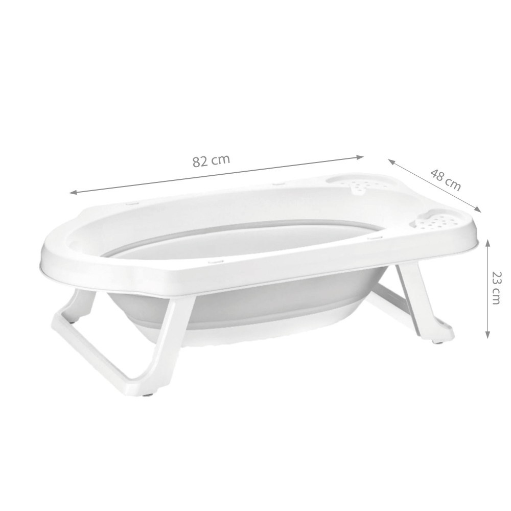 Cădiță pliabilă gri SeviBebe, sigură și ergonomică