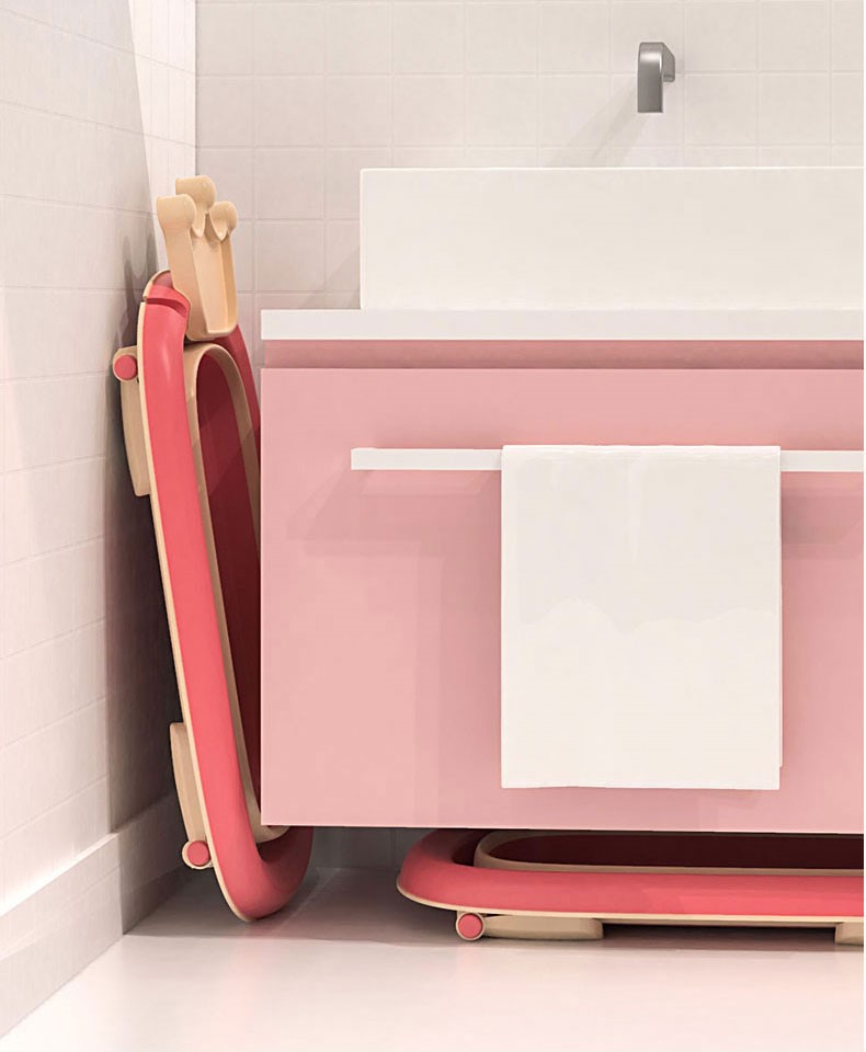 Cădiță Little Mom Crown Pink Pliabilă și Antiderapantă - imagine 4