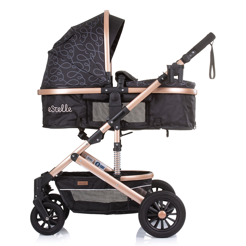 Carucior Chipolino Estelle 2in1 Ebony, Landou + Scaun - imagine 3