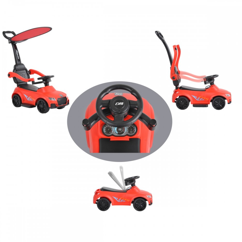 Moni Victory 2in1 Roșu: Mașinuță cu mâner parental - imagine 3