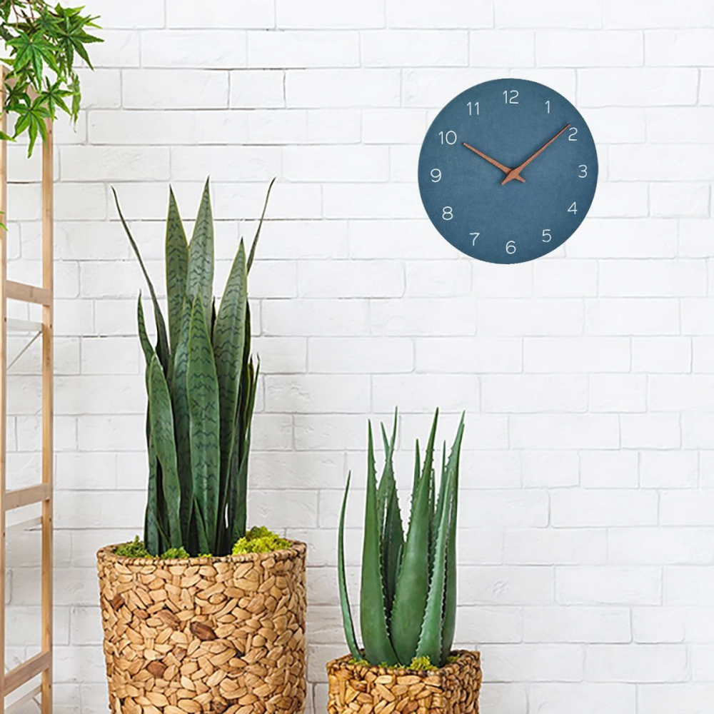 Ceas Tfa Silentios din Lemn | Design Albastru - imagine 4