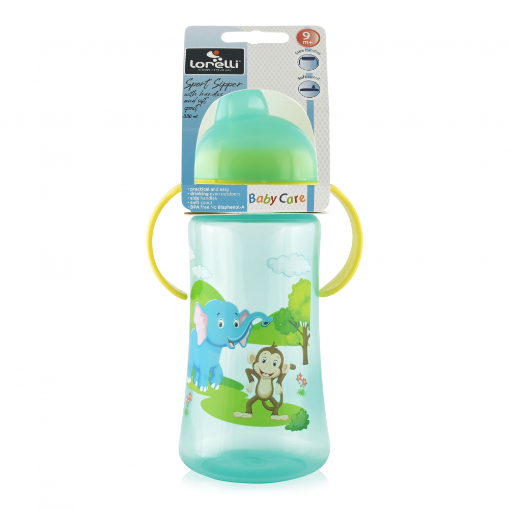 Cana Sport Lorelli 330 ml, 9 luni+, Manere, Green