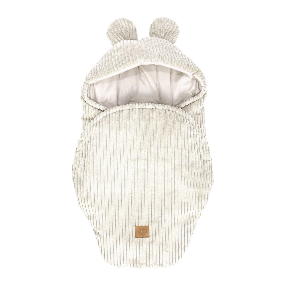 Paturica MeowBaby Baby Wrap Bear Ears Vanilla - imagine 3