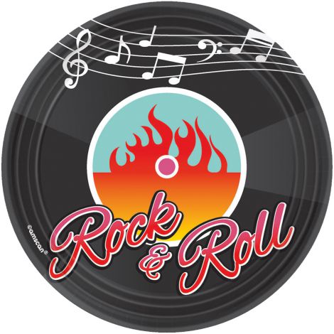 Set 8 Farfurii Anii 50 Rock and Roll Amscan