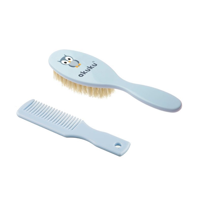 Set Perie și Pieptene Akuku Bufniță Albastru - imagine 2