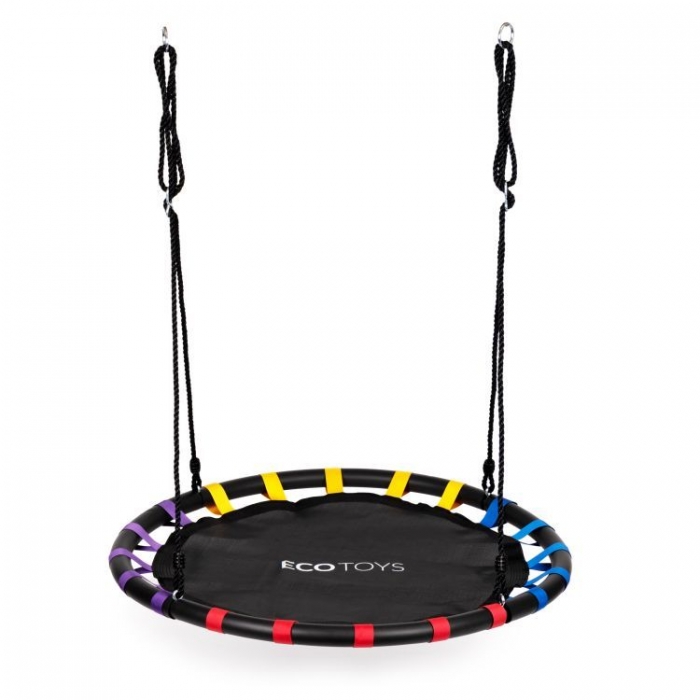 Leagan Ecotoys Cuib Barza, 100 cm, Negru - imagine 5
