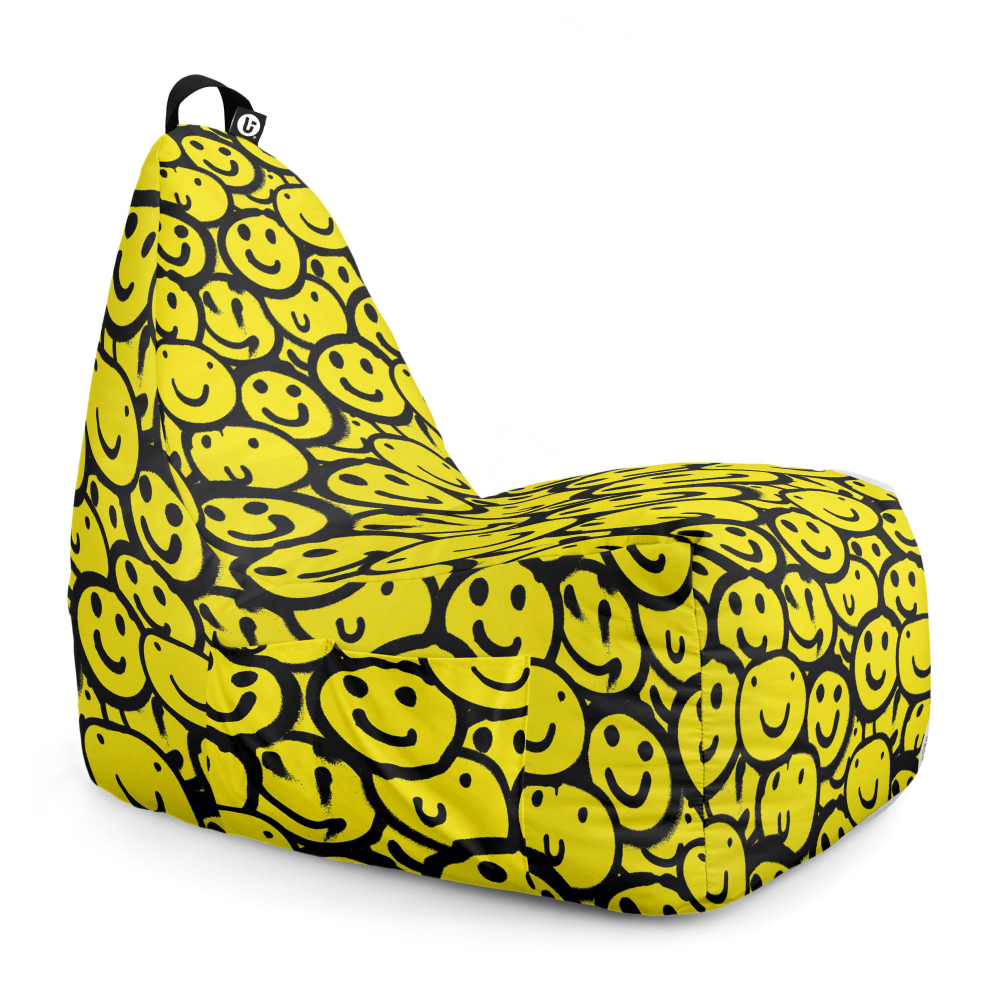 Fotoliu Puf Chill XL Smiley Galben – Updeco - imagine 5