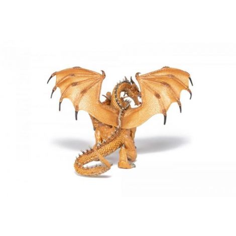 Papo Dragon cu Două Capete Auriu - Figurină - imagine 5