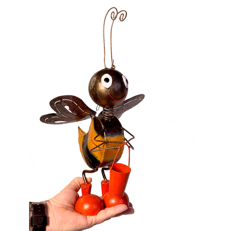 Decor Grădină Albină cu Galeată Diverse | 37cm