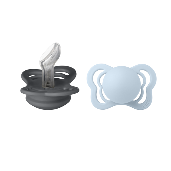 Suzete Bibs Couture Silicon, 0 luni+, Set 2, IronBaby Blue - imagine 4