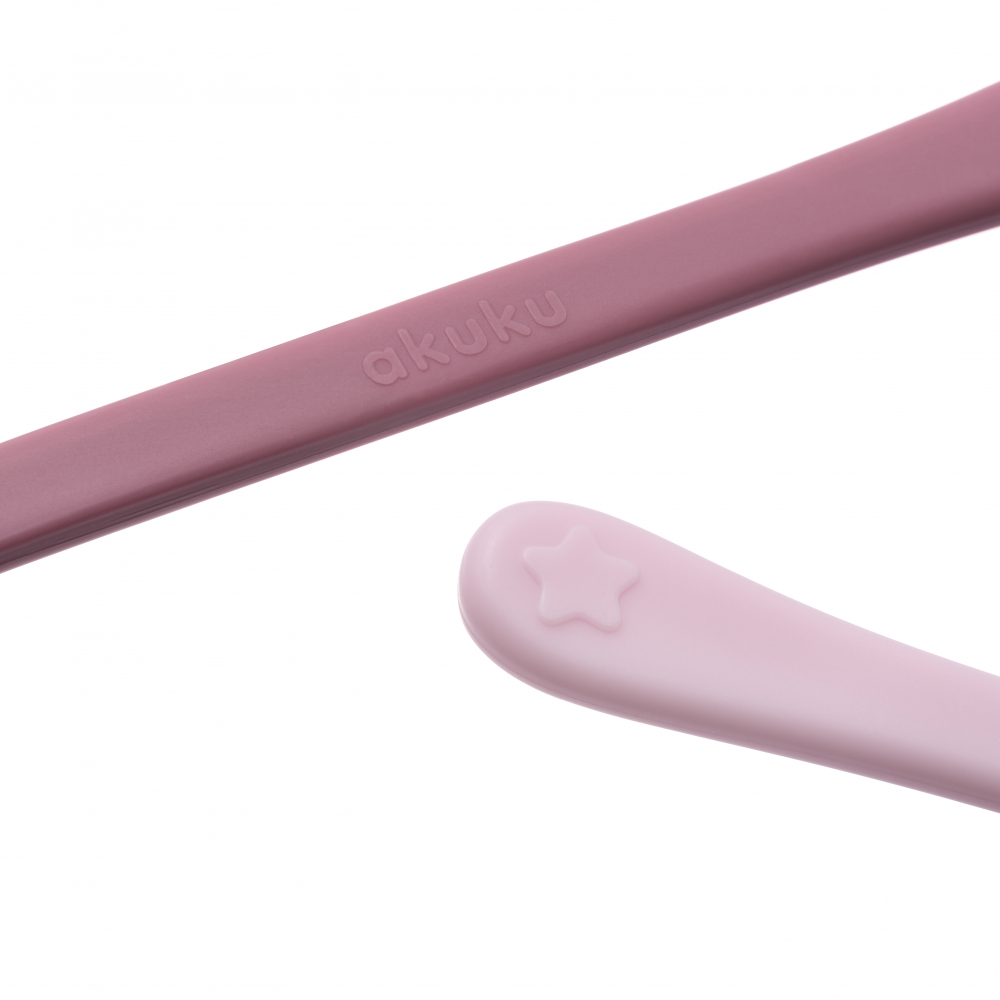 Set 2 lingurite Akuku First Pink fara BPA - imagine 3