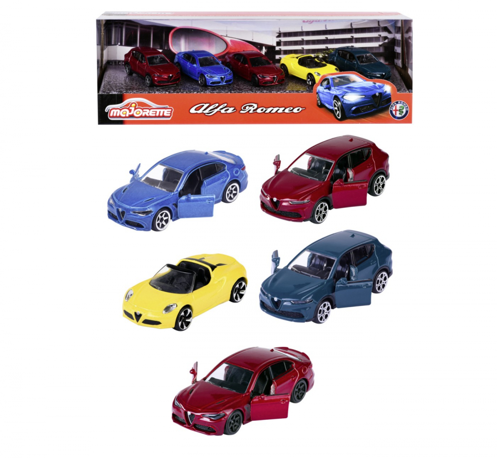 Set 5 Masini Alfa Romeo Majorette Metalice