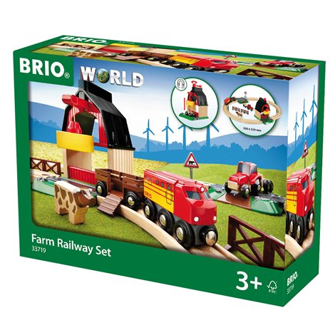 BRIO Trenulet Ferma, Set Jucarii Lemn, 3+