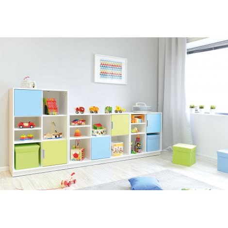 Dulap Quadro L Moje Bambino, 6 compartimente, Alb - imagine 7