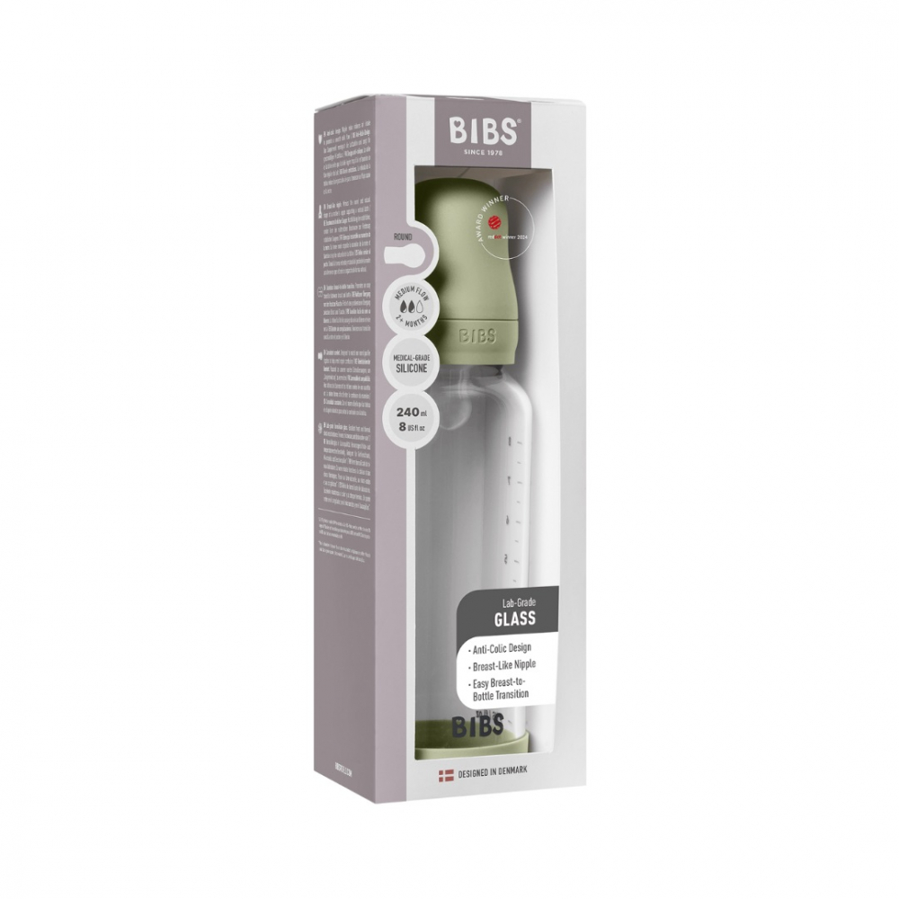 Bibs Biberon Sticlă Anticolici 240ml Sage - imagine 2