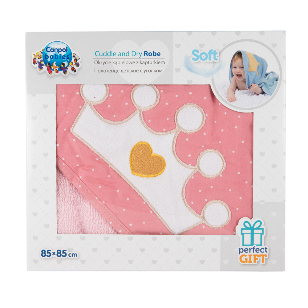 Prosop Copii Canpol Pink 85x85 cm, Bumbac 100% - imagine 2