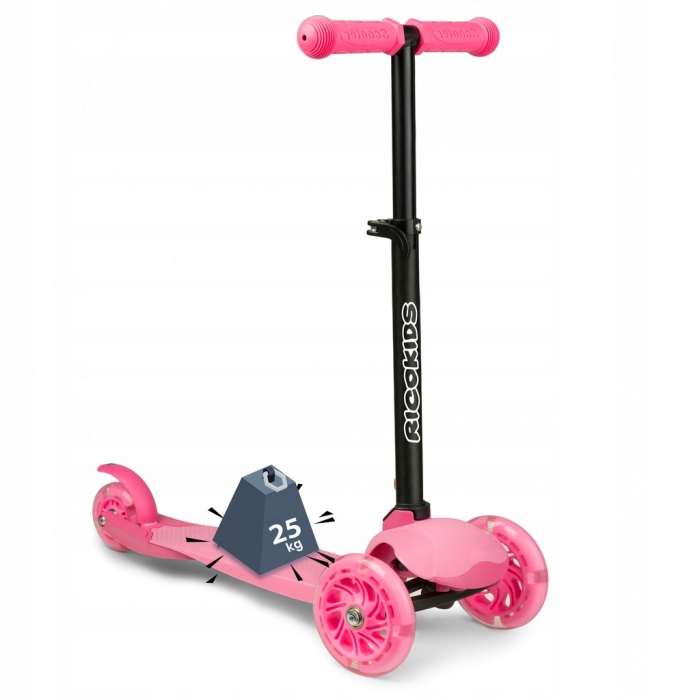 Trotineta Ricokids Loco LED Roz Pliabilă - imagine 6
